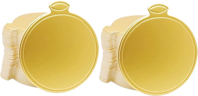 200pcs Mini Cake Boards, 3.1" Mini Round Cardboard, Mousse Cupcake Base for Cake Dessert, Golden