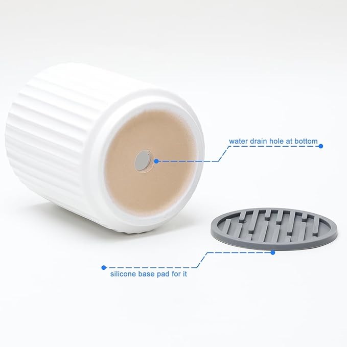 Black Utensil Holder (H5.51” x W4.92”), Ceramic Utensil Crock, Cooking Spoon Holder for Kitchen, Spatula Holder for Counter, Includes Silicone Drying Mat, Black