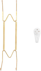 Plate Hangers for The Wall, Suitable for 10-14 inch Decorative Plate, Stainless Steel Wire Plate Holder with Wall Hooks and Rubber tip Protectors, Plate Hangers for Displaying Plates, Platter, Gold