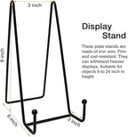 7 Pack 8 Inch Large Plate Stands for Display, Metal Black Plate Holder Display Stand, Picture Frame Stands for Book, Photo Easel, Decorative Plates