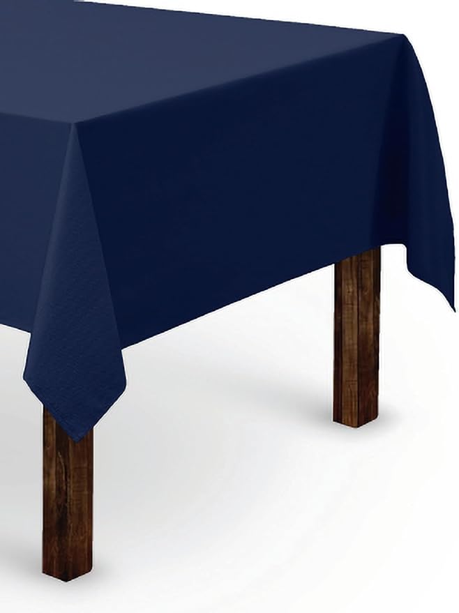 Gee Di Moda Rectangle Tablecloth - 60 x 126 Inch Navy Blue Table Cloth for 8 Foot Rectangle Tables - Heavy Duty Washable Fabric - for Holiday Party, Dinner, Weddings, Baby Shower & Events