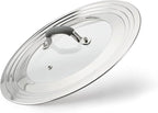 Universal Pans Pots Lid Cover Fit All 8.25 Inch to 12 Inch Pots/Pans/Woks Stainless Steel and Glass Lid with Heat Resistant Knob, Gray
