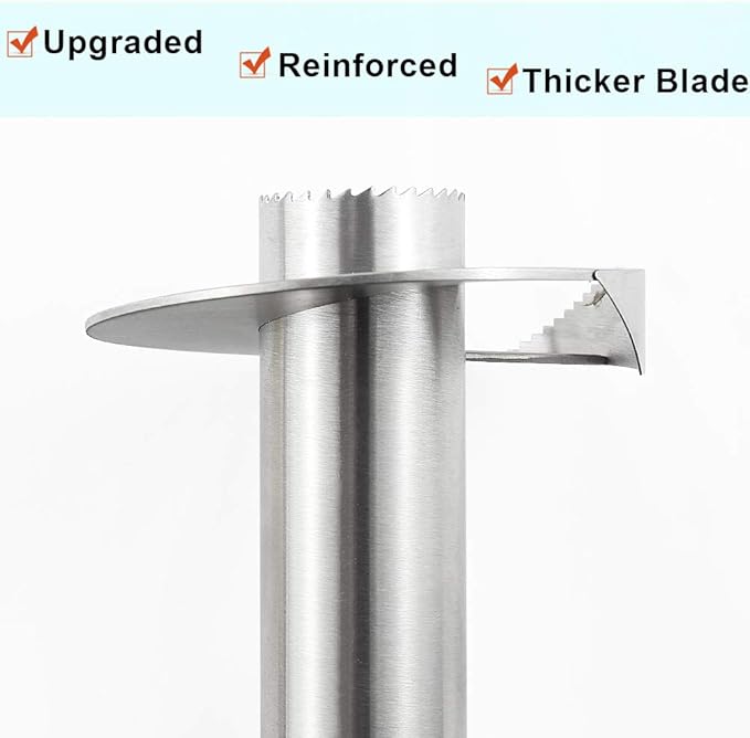 Pineapple Corer, [Upgraded, Reinforced, Thicker Blade] Newness Premium Pineapple Corer Remover, Stainless Steel Pineapple Core Remover Kitchen Tool with Sharp Blade for Diced Fruit Rings, Green
