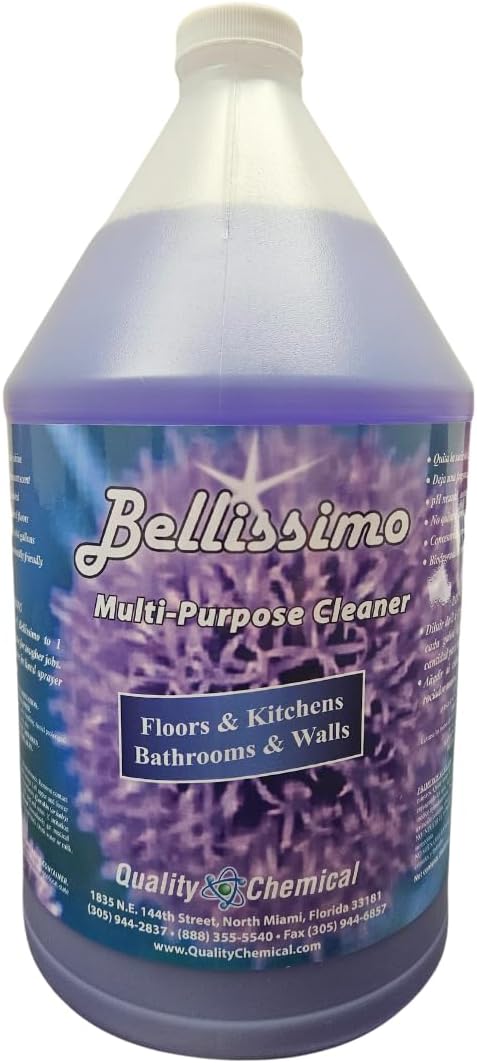 Quality Chemical BELLISSIMO All Purpose Cleaner - All Purpose Cleaner with Extra Cleaning Power and Long Lasting Lavender Scent, Super Concentrated - (128 oz) - Pack of 1
