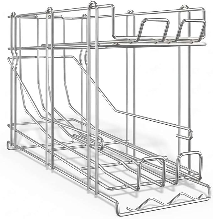 FIFO Wire Can Rack, Shelf Mounted Canned Food Organizer for #10 and #5 Cans, Pantry Can Dispenser