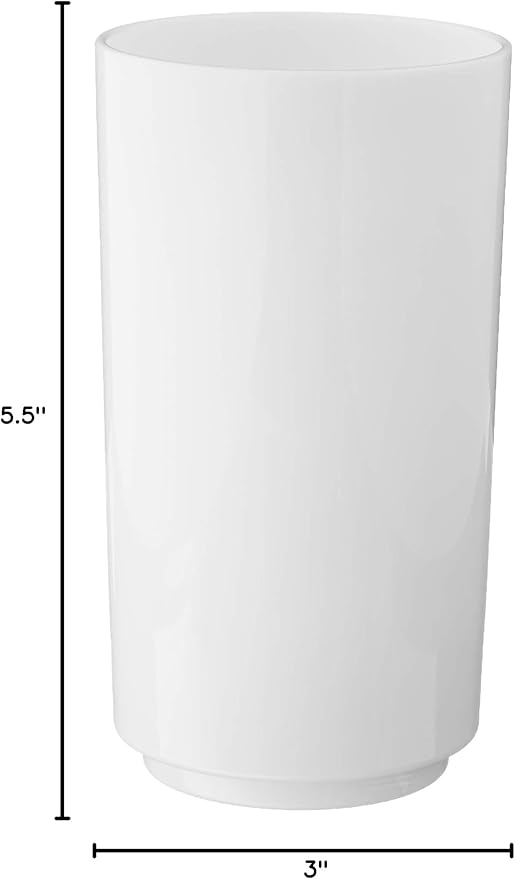 Drinique Unbreakable 14 Oz Drinking Glasses, Set of 4 - Tritan Plastic Shatterproof Tumbler Water Glasses, Drinking Cups, BPA-Free, Dishwasher Safe Alternative Glass Cups Set, 14 Ounces, White