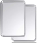 Baking Sheet Set of 2, Wildone Stainless Steel Baking Tray Cookie Pan, Size 20 x 14 x 1 Inch, Non Toxic & Heavy Duty & Easy Clean