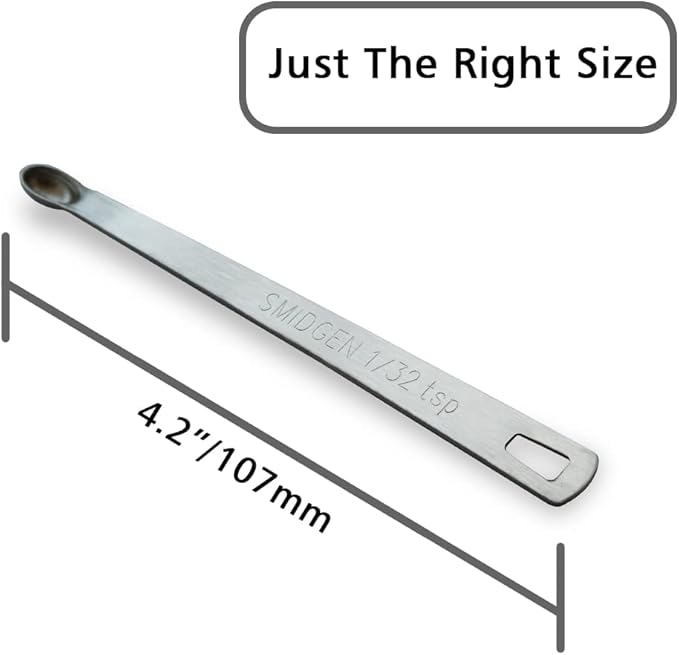 3PCS 1/32 Teaspoon(1/32tsp, 0.16ml, Smidgen) Single Tiny Measuring Spoon, Small Individual Stainless Steel Measure Spoons Only