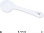 Measure spoons | measuring spoons set of 6 | exact dosing 3 gram scoop, 5 gram scoop, 7,5g, 10g, 15g, 30g | kitchen measuring set for powder and liquids | plastic medicine spoon and cups