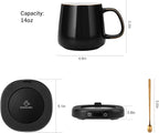 Coffee Mug Warmer & Simple Pure Black Mug Set, Electric Cup Warmer with Auto Shut Off, 4 Temperature Setting Smart Beverage Warmer, 8-Hours Auto Shut Off (Simple Pure Black Mug)