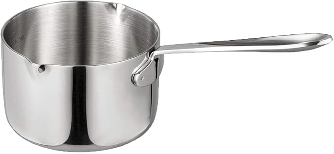 IMEEA 10oz/300ml Butter Coffee Milk Warmer Mini Butter Melting Pot with Dual Pour Spout 18/10 Tri-Ply Stainless Steel