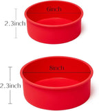 saphe 4 packs Silicone Cake Pans for Baking,Round Cake Molds for Cupcake,Cheese Cakes and Chocolate Cakes, Non-stick silicone bakeware sets BPA free(2 pcs 6 inch + 2 pcs 8 inch)