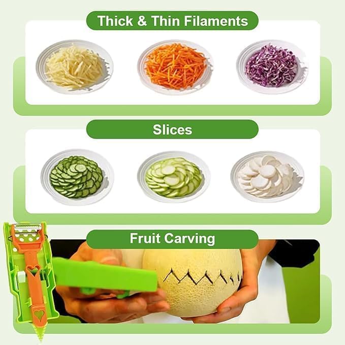 Multifunctional Kitchenware Set,Multifunctional Peeler,A Slicer and a Vegetable Peeler,2025 New Upgrade 2 in 1 Cutter and Julienne Set,Julienne Peeler Vegetable Peeler (Silver)