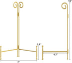 SVENJBB 10 Inch Plate Stands for Display, Gold Metal Frame Holder Stand for Picture and Decorative Plate, Collapsible Easel Display Stand for Platter, Book and Art (2 Pack)