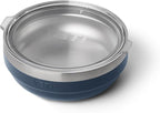 YETI Rambler Low Bowl, Vacuum Insulated, Stackable and Nestable Stainless Steel Bowl with Lid, 0.7 Quart, Navy