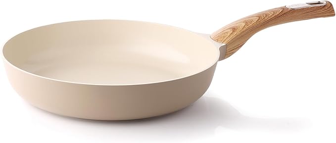 SENSARTE Nonstick Frying Pan Skillet, Egg pan, Omelette Pan, Healthy Cookware Chef's Pan, PFOA Free, 8 Inch, Taupe