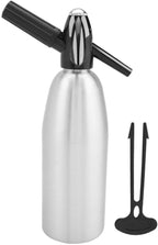Raguso Soda Bottle Fashionable Attractive Alloy Soda Syphon Bottle Seltzer Portable Siphon Carbonated Seltzer Water Maker With Pressure Regulator for Mojitos Cocktails Juice Drinks(Silver) Sodamaker