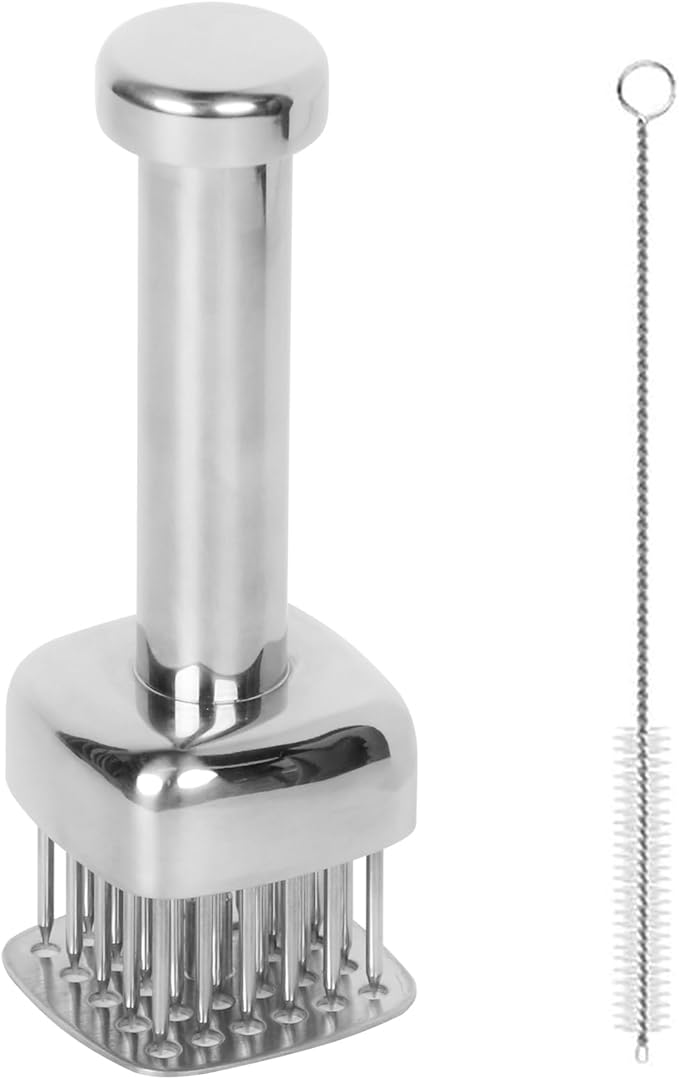 Meat Tenderizer Tool 304 Stainless Steel, Upgraded 28 Needles Desigh, Retractable Safety Guard, for Tenderizing Beef, Turkey, Chicken, Steak, Dishwasher Safe