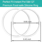 2-Pack Sealing Ring for Instant Pot 6 Quart, Food-grade Silicone Replacement Parts for Instant Pot 6 Qt, BPA-Free Accessories for Instant Pot, Lid Gasket Seal Sealing Ring for Instantpot 5&6 Qt, Clear