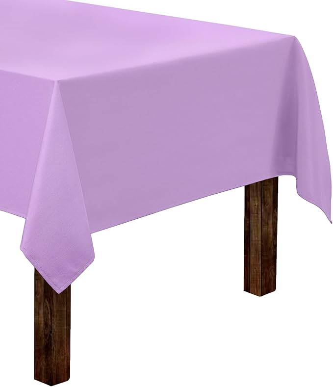 Gee Di Moda Rectangle Tablecloth - 60 x 84 Inch Lavender Table Cloth for 5 Foot Rectangle Tables - Heavy Duty Washable Fabric - for Holiday Party, Dinner, Weddings, Baby Shower & Events