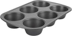 GoodCook Everyday Nonstick Steel Jumbo Texas Muffin Pan, 6-cup, Gray