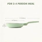 SENSARTE Nonstick Ceramic Frying Pan 9.5-Inch, Healthy Non Toxic Skillet, Induction Compatible Omelet Pan with Heat Resistant Handle, PFAS-Free, Mint Green