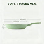 SENSARTE Nonstick Ceramic Frying Pan 12.5-Inch, Healthy Non Toxic Skillet, Induction Compatible Omelet Pan with Heat Resistant Handle, PFAS-Free, Mint Green