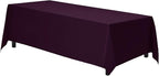 Gee Di Moda Rectangle Tablecloth - 90 x 156 Inch Eggplant Table Cloth for 8 Foot Tables with Floor-Length Drop - Heavy Duty Washable Fabric for Holiday Party, Dinner, Weddings & Baby Shower