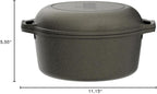 Lodge Cast Iron Double Dutch Oven - Pre-Seasoned 2-in-1 Cast Iron Cookware - Pot & Skillet Combo - Even Heat Retention - Oven-Safe, Versatile Pot - 5 Quart