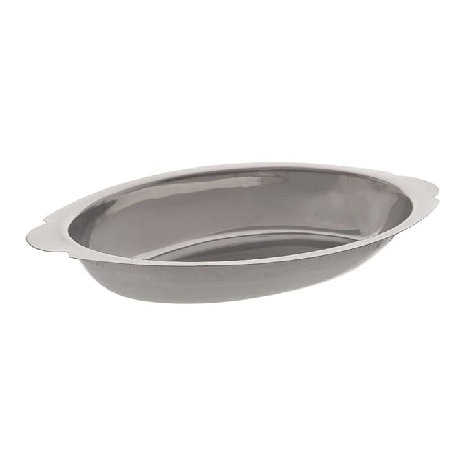 Winco Stainless Steel Oval Au Gratin Dish, 15-Ounce