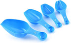 Double Ended Plastic Measuring Scoops & Spoons Set of 4 - Kitchen Scoops for Ice Flour Powder Spice Pet Food - Measuring Tools Great for Dry and Liquid Ingredients (Purple)