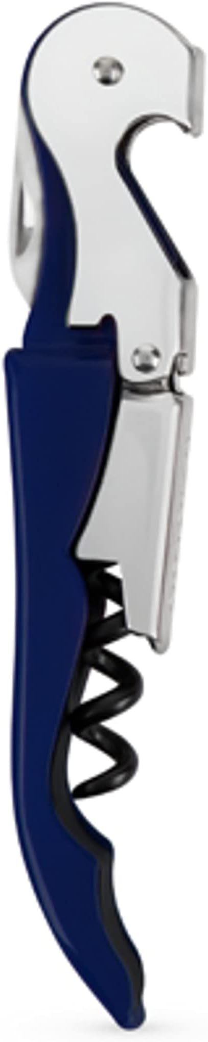 True Truetap Double Hinged Waiter's Corkscrew Wine Opener, Stainless Steel Wine Bottle Opener with Built In Foil Cutter, Bar Cart Accessories, Home Bar Tools, Wedding Gifts, Set of 1, Navy Blue