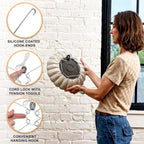 Display Buddie Adjustable Wall Plate Hanger - Secure For Oval Square Round Rectangle Wall Display - Steel - Silicone Hooks - Small 9"-13" up to 8 lbs