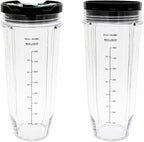 2 pcs 32ozCup with sealing lids and steam-release button Lid,Compatible with Ninja BN400, BN401,CL401A, CL405CO, CO351B, SS100,SS150,SS151,SS300,SS400,SS401,BN750,BN751,BN800, BN801, BN801C, DB751A