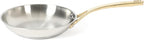 Martha Stewart Castelle 8-Inch Stainless Steel Frying Pan with Gold-Tone Handle – Tri-Ply Encapsulated Bottom, Oven Safe & Induction Safe Skillet for Searing and Sautéing