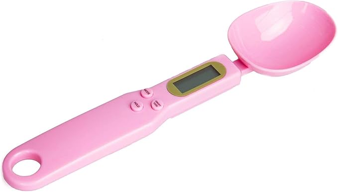 Meichoon Kitchen Scale Food Steelyard Weighing and Measuring Dry Liquid Ingredient Milk Tea Flour Spices Medicine 1.1lb/500g(0.1g) Portable LCD Display Milligram Scale C52 Pink