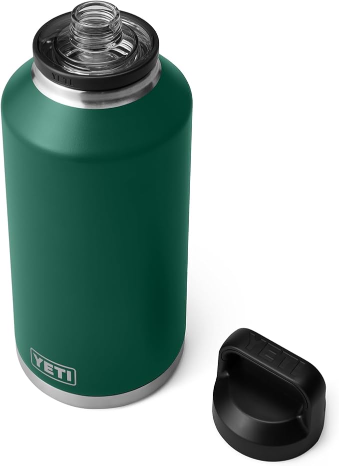YETI Rambler 64 oz Bottle, Vacuum Insulated, Leakproof, Stainless Steel with Chug Cap, Black Forest Green