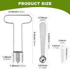 Pepper Corer Remover, Fruit Vegetable Stem Remover for Pepper Pear Tomato, Multifunctional Peppers Corer Practical Kitchen Gadget for Removing Vegetable Cores (COLOR:silver)
