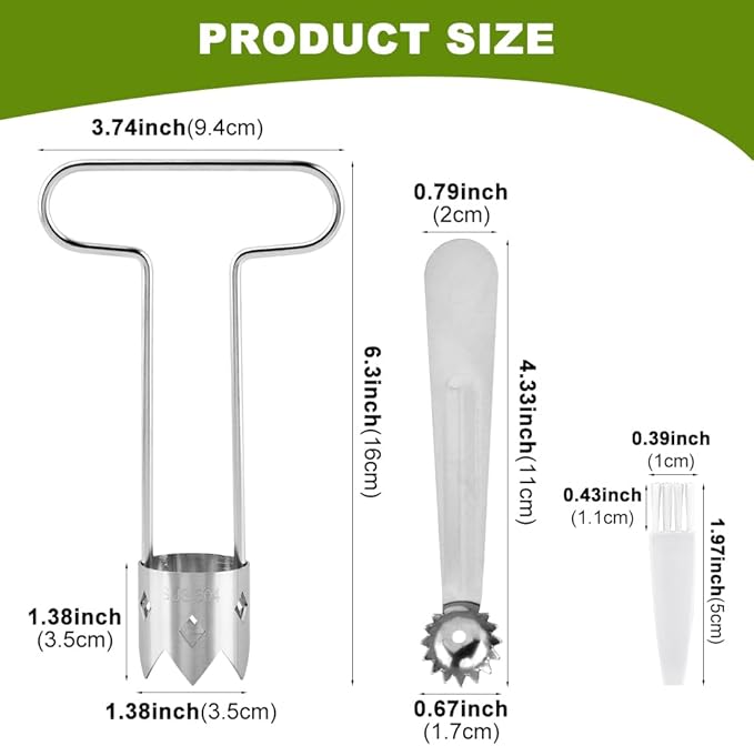Pepper Corer Remover, Fruit Vegetable Stem Remover for Pepper Pear Tomato, Multifunctional Peppers Corer Practical Kitchen Gadget for Removing Vegetable Cores (COLOR:silver)