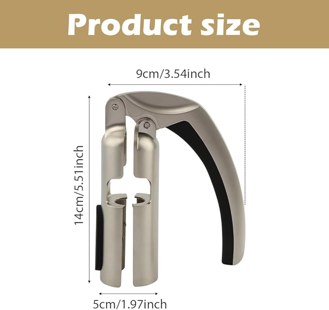 Champagne Bottle Opener, Bar Jar Cork Puller, Zinc Alloy Sparkling Wine Cork Puller with Ergonomic Handle, Durable Bottle Opening Tool for Wine Lovers(SIZE:Opener)