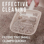TypeC Cat Litter Scoop - Small Holes (0.11in) Big Size Scooper - Long Handle & Easy Cleaning - Hanger for Litter Box