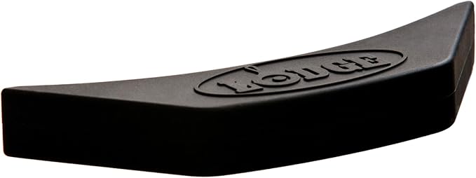 Lodge Silicone Assist Handle Holder - Dishwasher Safe Hot Handle Holder Designed for Traditional Cast Iron Dual Handle Products - Reusable Heat Protection Up to 450° - Black