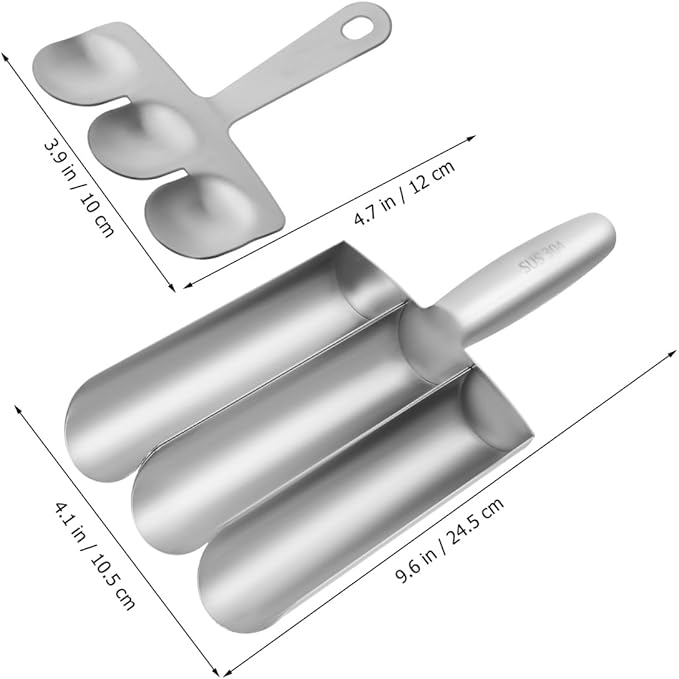 1 Set Stainless Steel Triple Row Meatball Maker Tool Efficient Meatball Mold for Cooking Versatile Kitchen Gadget for Shrimp Cookie Dough and Rice Balls