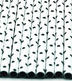 Pack of 150 Black Polka Dot Biodegradable 4-Ply Paper Drinking Straws (Compostable, Non-toxic, BPA-free)