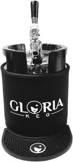 Gloria 7L (1.8 Gal) Mini Keg, Pressurized Keg for Drinks, with Tap System, Co2 Regulated, Stainless Steel