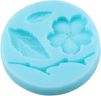Peach Blossom Fondant Molds Plant Flowers Leaf Silicone Mold for Cake Decorating Cupcake Topper Chocolate Candy Gum Paste Polymer Clay