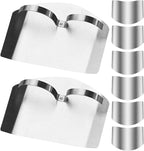 SHINEOFI 8pcs Stainless Steel Finger Guards Kitchen Hand Protectors Safety Cutting Guards for Vegetable and Fruit Chopping Dicing Cooking Tool Set