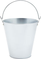 Juvale Metal Bucket - 6-Pack, 100 oz, 7 in Dia x 7.2 in H, Silver - Galvanized Buckets with Handles for Ice Tub & Beverage Tub