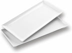 WishDeco Large Serving Platter Set of 2, Long Ceramic Serving Tray 16 inch, Rectangular Serving Dishes, White Plates for Entertaining, Fruit, Appetizer, Charcuterie, Oven & Dishwasher Safe