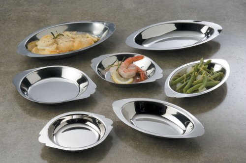 American Metalcraft 15 oz Oval Stainless Au Gratin Dish
